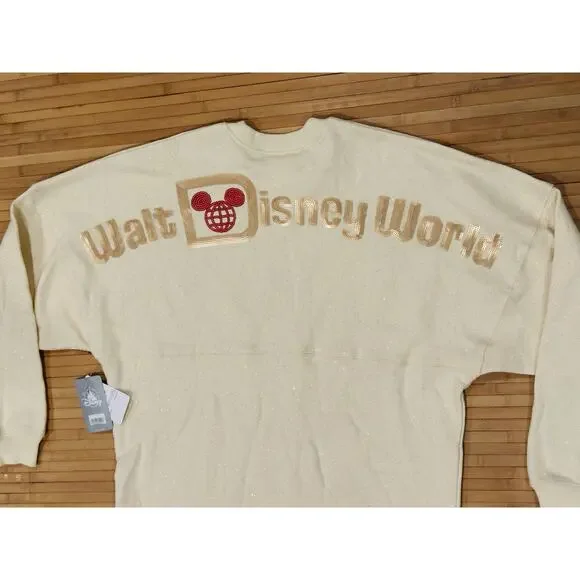 NEW Disney Sequined Santa Mickey Merry Christmas Pixie Dust Spirit Jersey Size S - Picture 6 of 9